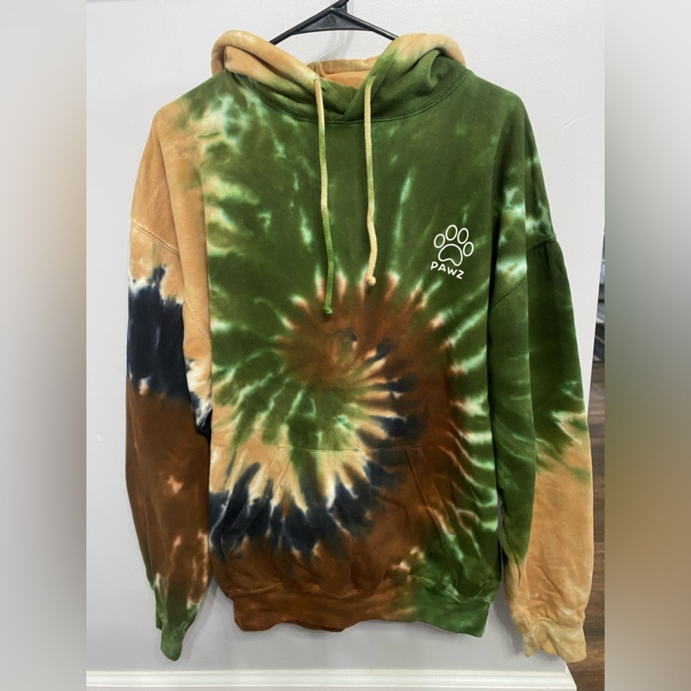 PAWZ earth tones tie-dye hoodie
